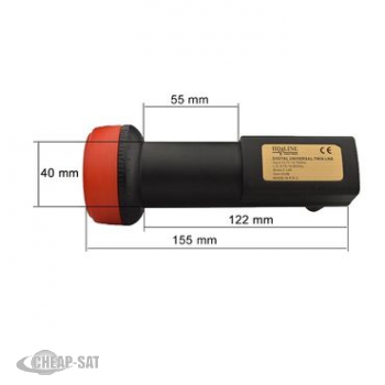 HD-LINE Twin-LNB Black Premium, 62dB, 0,1 dB