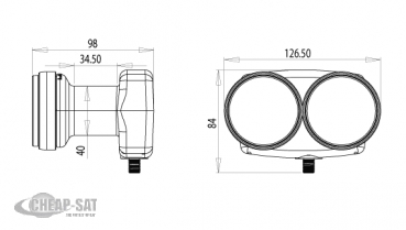 Inverto Single Monoblock 40mm LNB,6°