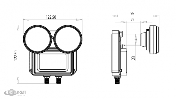 Inverto Monoblock Twin 23mm LNB,6°