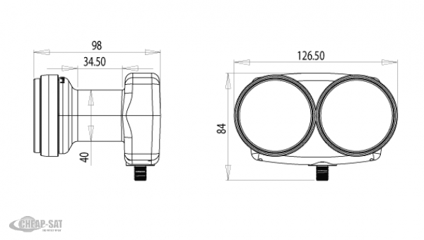 Inverto Single Monoblock 40mm LNB,6°